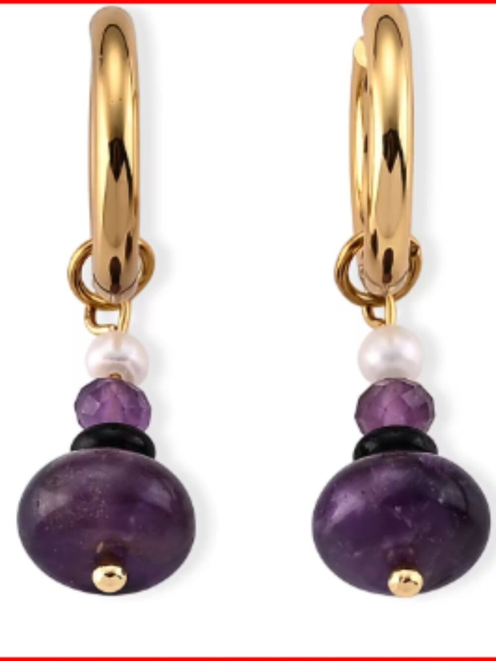 African Amethyst and Freshwater Pearl Earrings